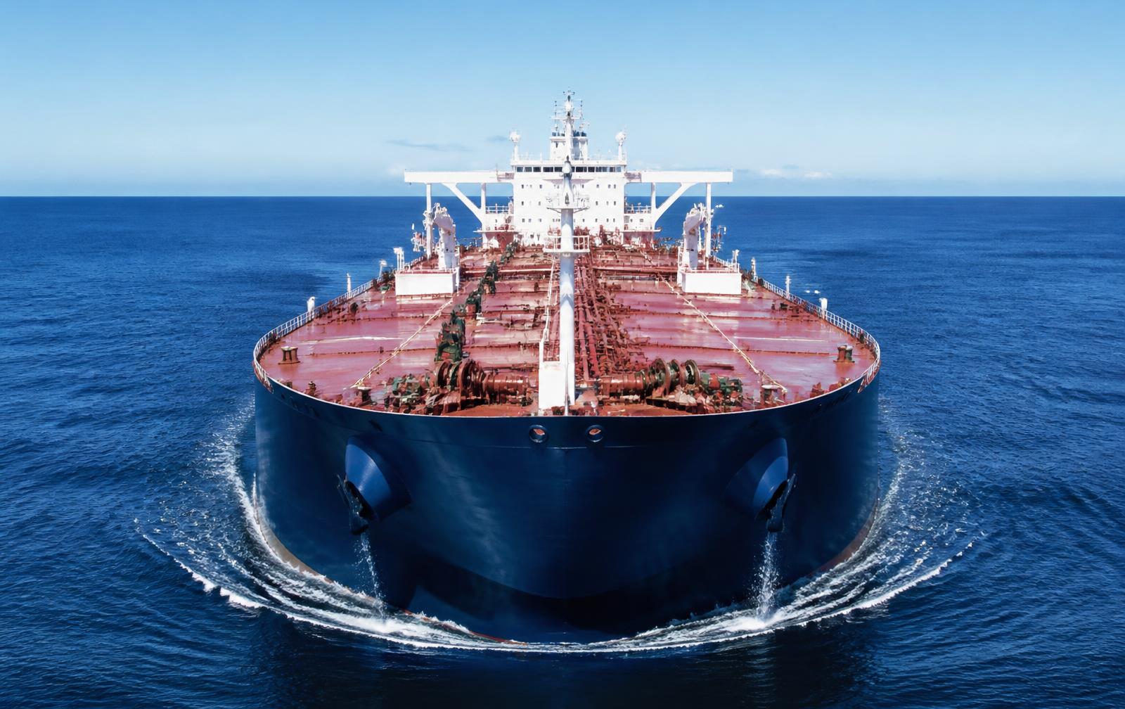 Large tanker vessel at sea